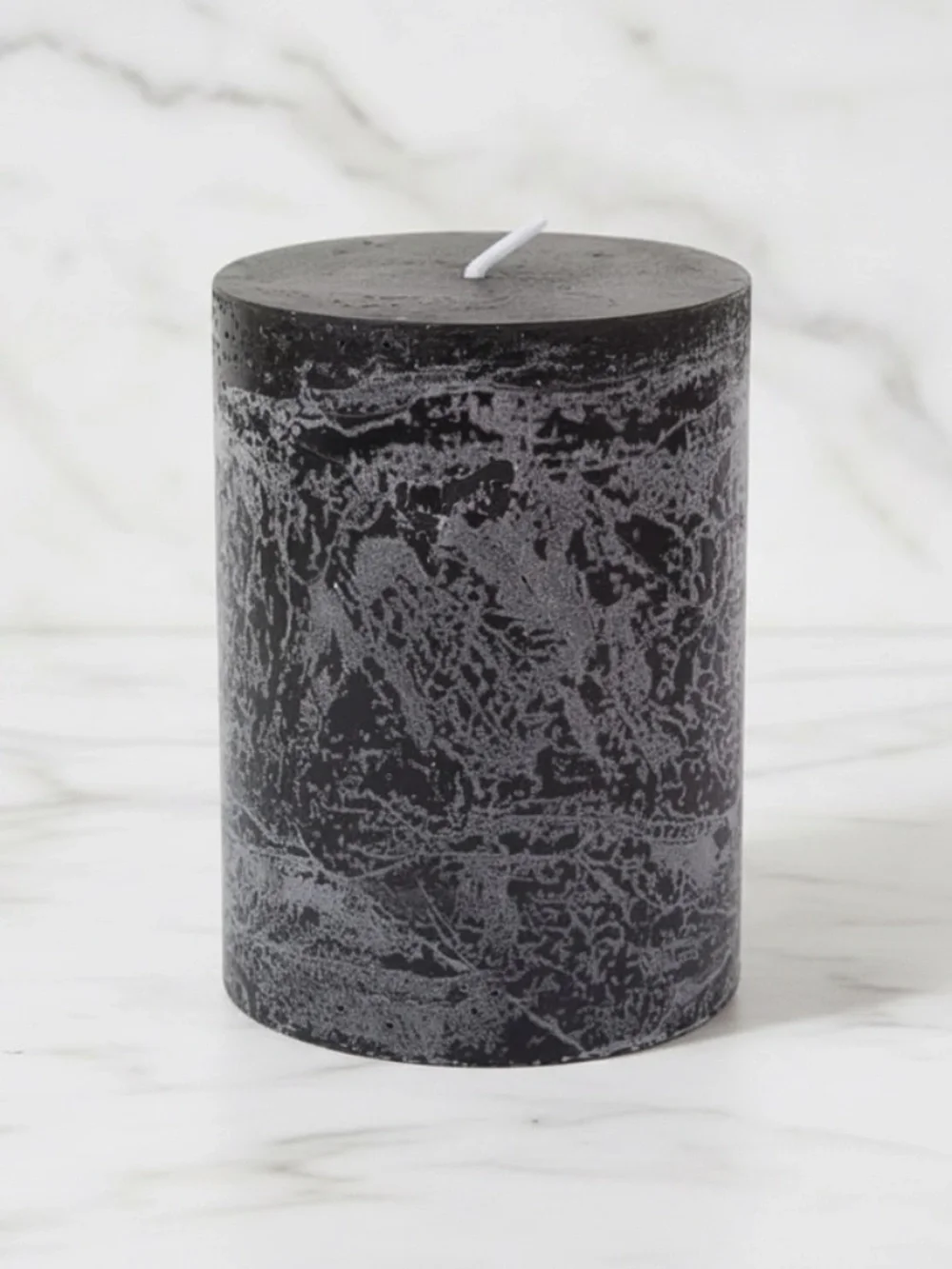 Set/2 Black Rustic Pillar Candles